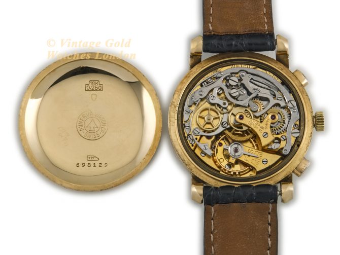 Minerva Chronograph Cal.13-20 CH 18ct c1950 (12)