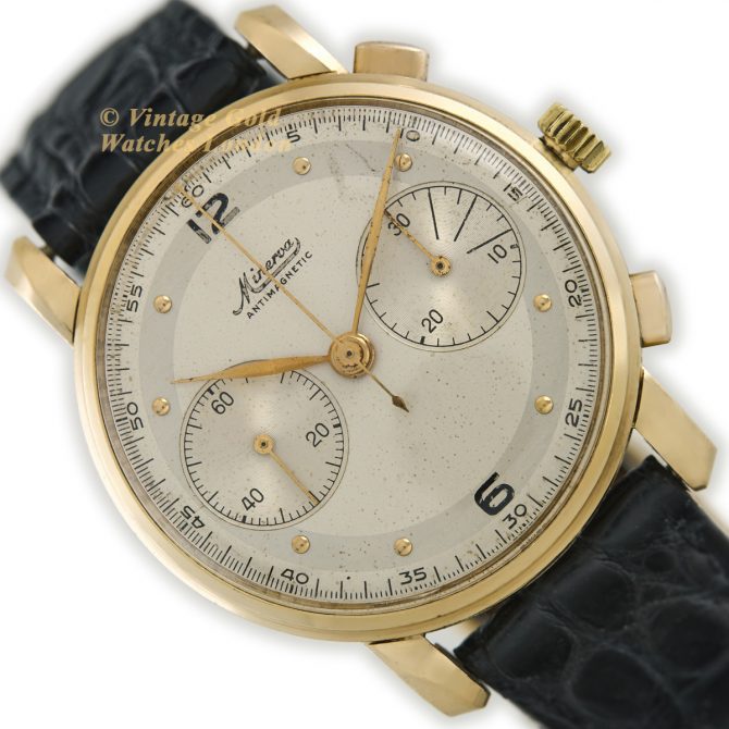 Minerva Chronograph Cal.13-20 CH 18ct c1950 (15)