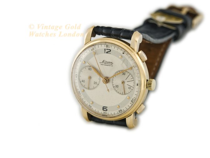 Minerva Chronograph Cal.13-20 CH 18ct c1950 (6)