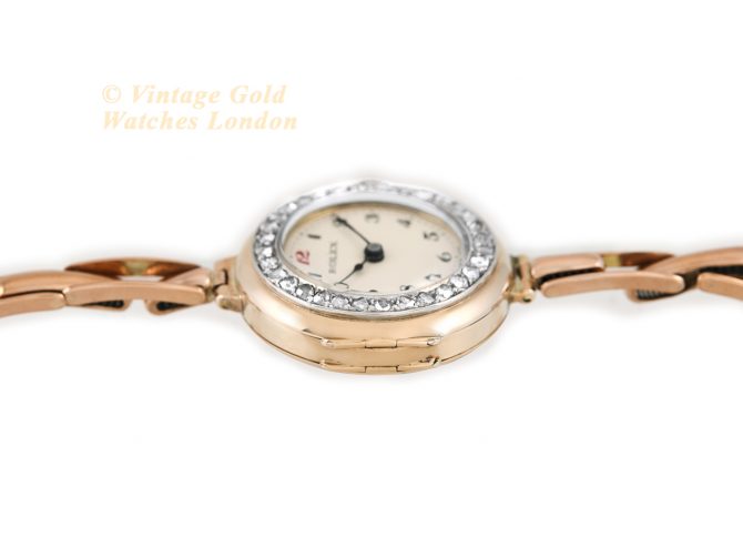 Ladies Rolex Diamond Bezel 9ct Pink Gold 1918 (10)