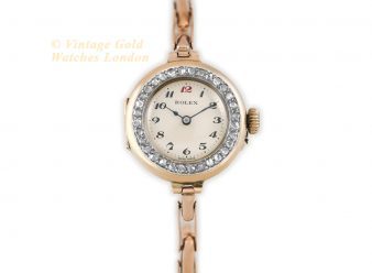 Ladies Rolex Diamond Bezel 9ct Pink Gold 1918