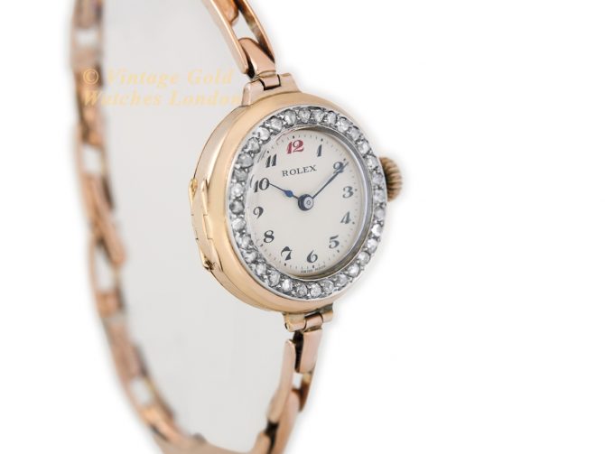 Ladies Rolex Diamond Bezel 9ct Pink Gold 1918 (3)