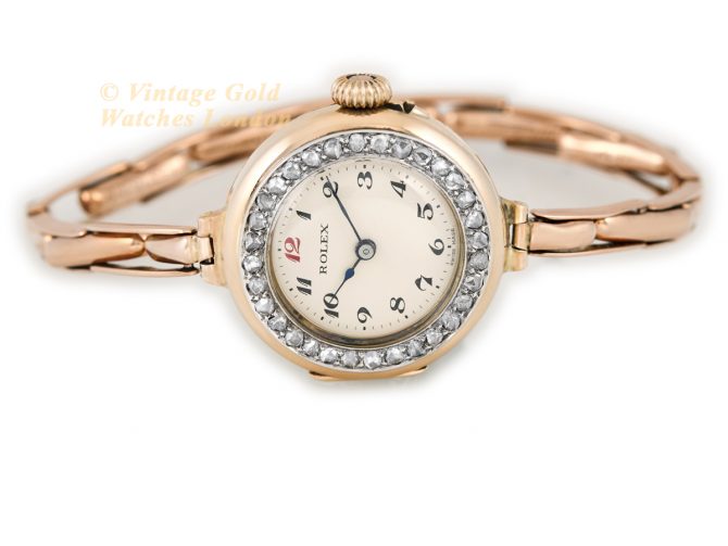 Ladies Rolex Diamond Bezel 9ct Pink Gold 1918 (7)