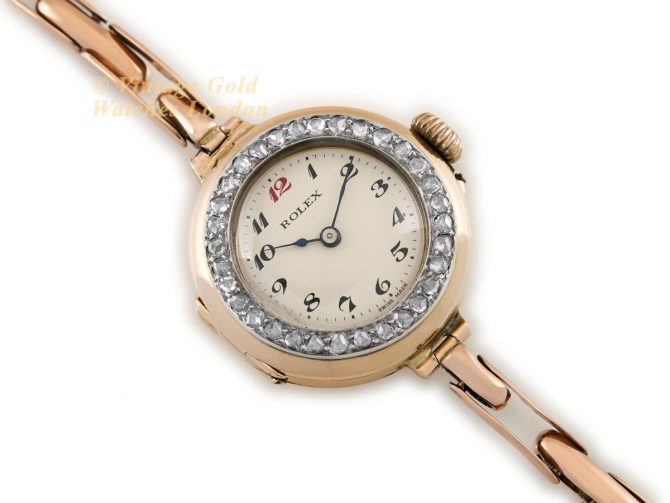Ladies Rolex Diamond Bezel 9ct Pink Gold 1918 (8)