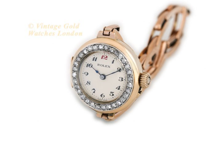 Ladies Rolex Diamond Bezel 9ct Pink Gold 1918 (6)