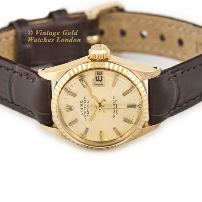 Ladies Rolex Oyster Perpetual Datejust Model Ref.6517 18ct 1966 with Papers (15)