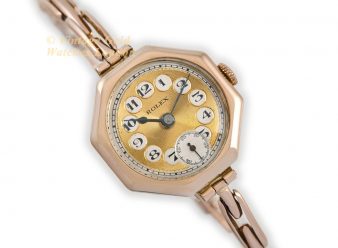 Ladies Rolex 9ct Pink Gold 1920 - hover