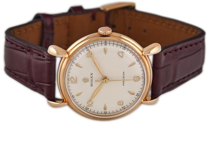 Rolex Precision Model Ref.4516 9ct Pink Gold c1952 (7)