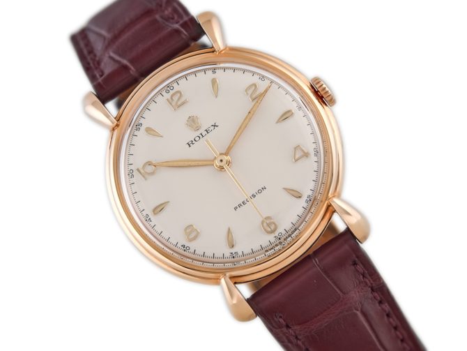 Rolex Precision Model Ref.4516 9ct Pink Gold c1952 (1)