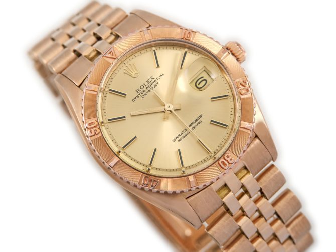 Rolex Datejust Turn-O-Graph Model Ref.1625 18ct Pink Gold c1961 (2)