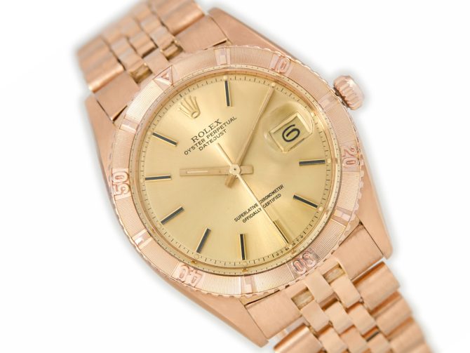 Rolex Datejust Turn-O-Graph Model Ref.1625 18ct Pink Gold c1961 (1)