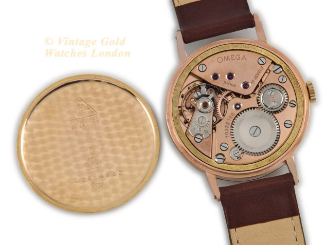 Omega Chronometer Cal.30T2 18ct Pink Gold 1945 (12)