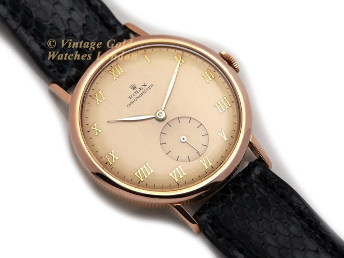 Rolex Precision Chronometer Coin Edge 18ct Pink Gold 1942 (8)