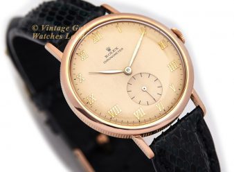 Rolex Precision Chronometer Coin Edge 18ct Pink Gold 1942 - hover