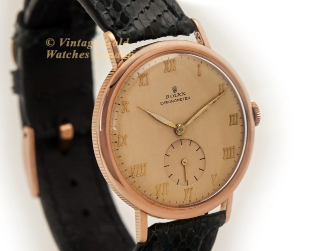 Rolex Precision Chronometer Coin Edge 18ct Pink Gold 1942 (3)