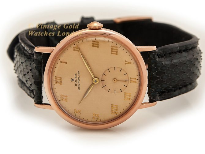 Rolex Precision Chronometer Coin Edge 18ct Pink Gold 1942 (7)