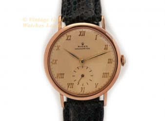Rolex Precision Chronometer Coin Edge 18ct Pink Gold 1942