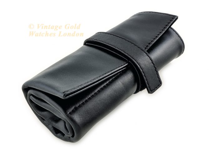 Soft Leather Watch Roll – Black (2)