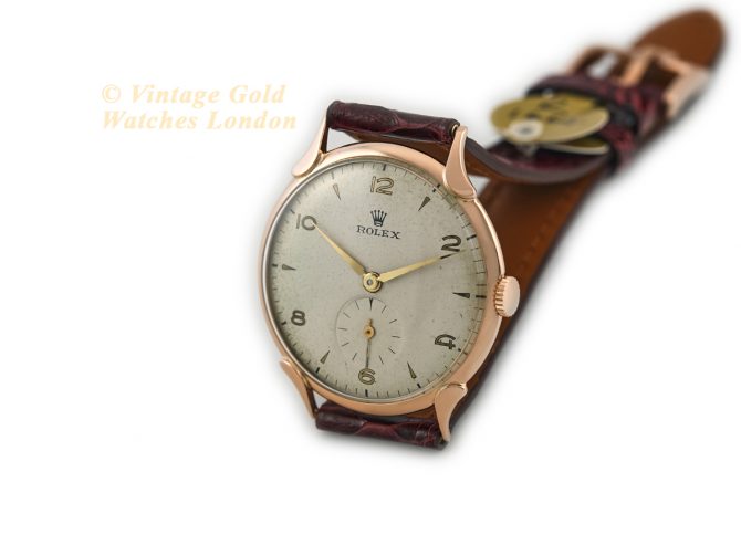 Rolex Precision Cal.700 18ct Pink Gold c1949 (6)