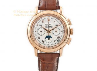 Zenith El Primero Triple Calendar Moonphase Chronograph 18ct Pink 2008