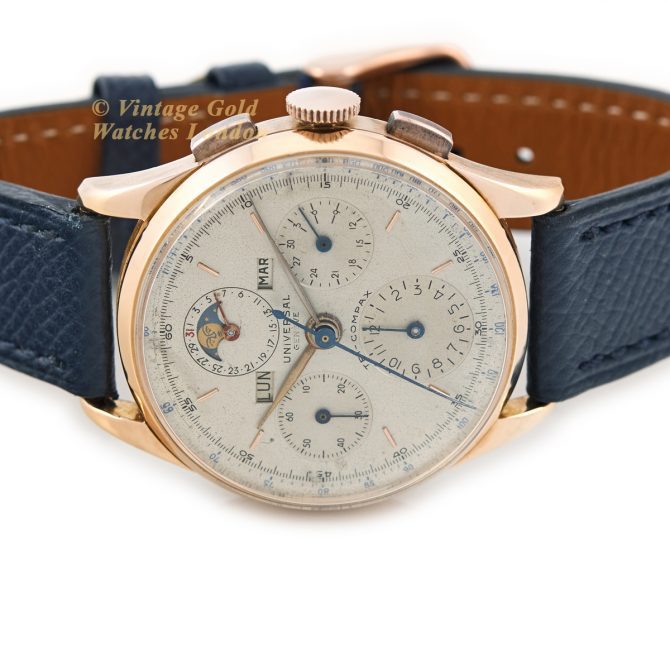 Universal Geneve Tri Compax Full Calendar Chronograph 18ct Pink Gold 1945 37mm (14)