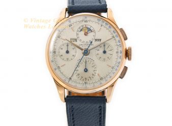 Universal Geneve Tri Compax Full Calendar Chronograph 18ct Pink Gold 1945 37mm