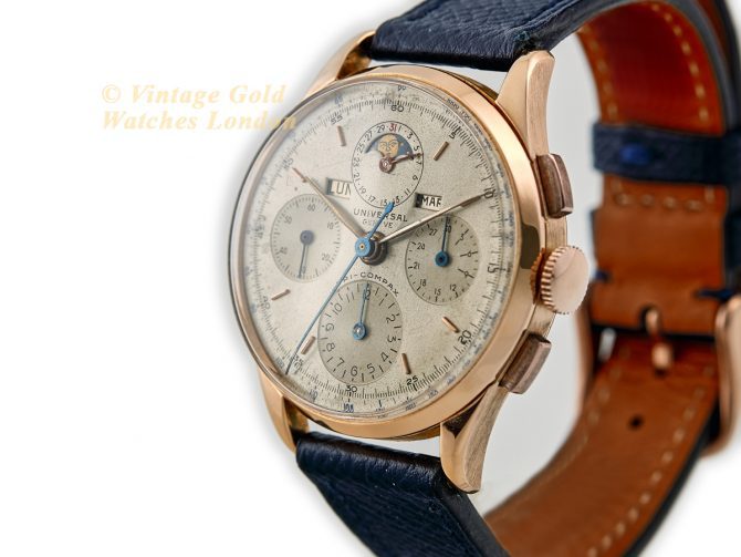 Universal Geneve Tri Compax Full Calendar Chronograph 18ct Pink Gold 1945 37mm (5)