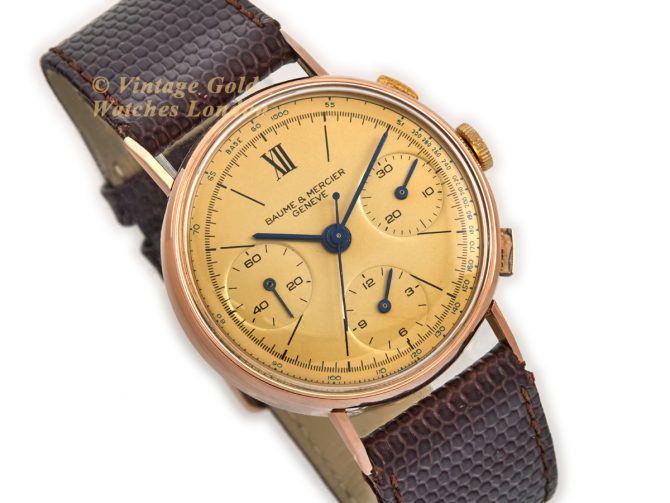 Baume & Mercier Chronograph Cal.1873 18ct Pink Gold c1951 (2)