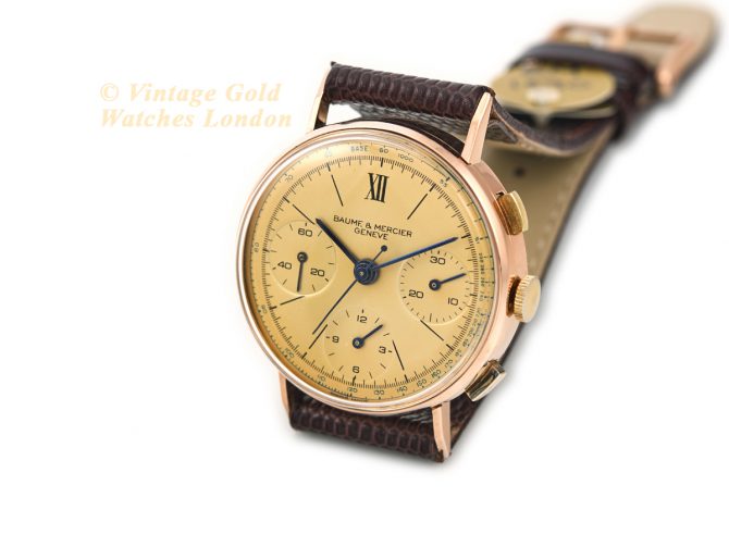 Baume & Mercier Chronograph Cal.1873 18ct Pink Gold c1951 (6)