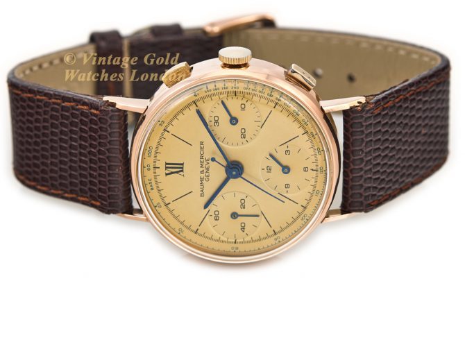 Baume & Mercier Chronograph Cal.1873 18ct Pink Gold c1951 (7)