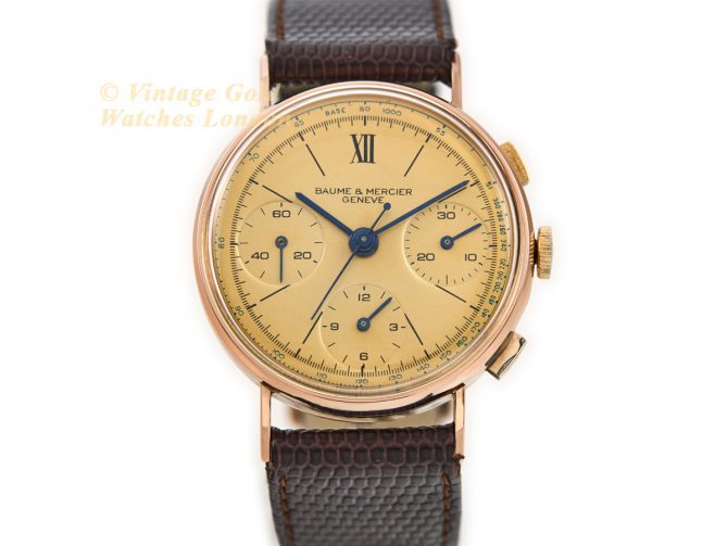 Baume & Mercier Chronograph Cal.1873 18ct Pink Gold c1951 (4)