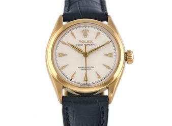 Rolex Oyster Perpetual Bubbleback Ref.6084 18ct 1953 Quilted Dial