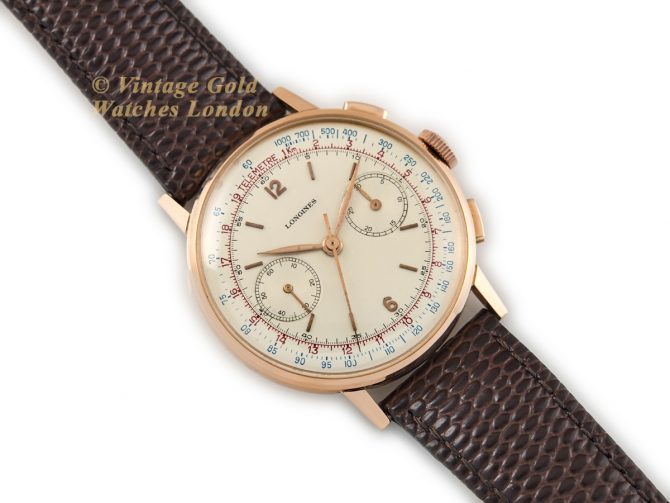 Longines Cal.30CH Flyback Chronograph 18ct Pink Gold 1953 (8)