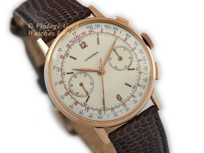 Longines Cal.30CH Flyback Chronograph 18ct Pink Gold 1953 (2)