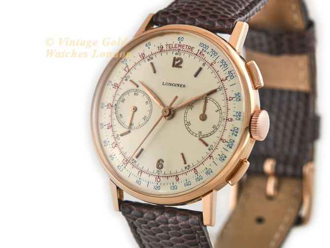 Longines Cal.30CH Flyback Chronograph 18ct Pink Gold 1953 (5)