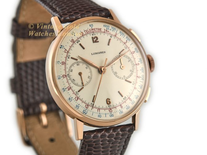 Longines Cal.30CH Flyback Chronograph 18ct Pink Gold 1953 (3)