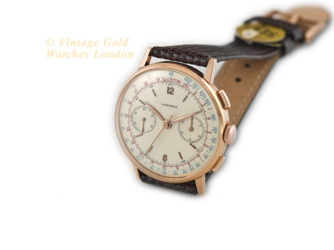 Longines Cal.30CH Flyback Chronograph 18ct Pink Gold 1953 (6)