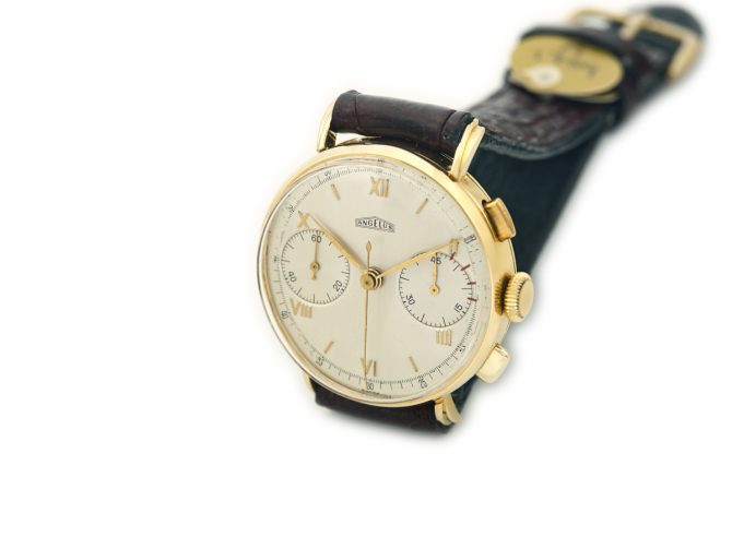 Angelus Chronograph Cal.215 18ct c1947 (6)