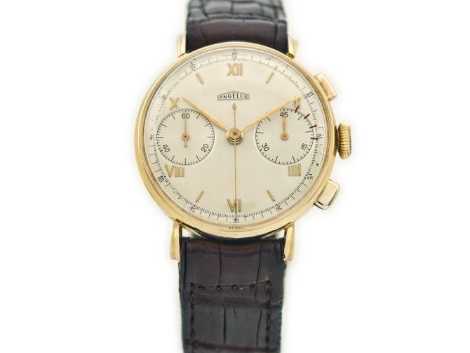 Angelus Chronograph Cal.215 18ct c1947 (4)