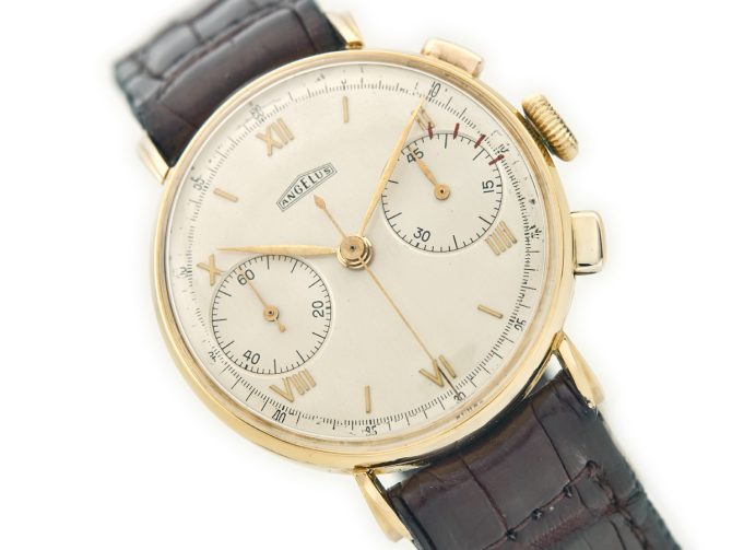 Angelus Chronograph Cal.215 18ct c1947 (1)