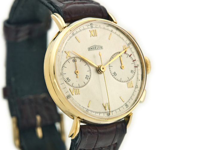 Angelus Chronograph Cal.215 18ct c1947 (3)