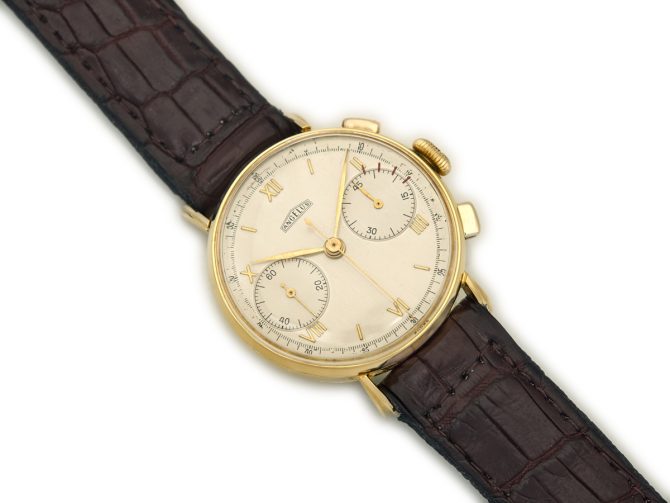 Angelus Chronograph Cal.215 18ct c1947 (8)