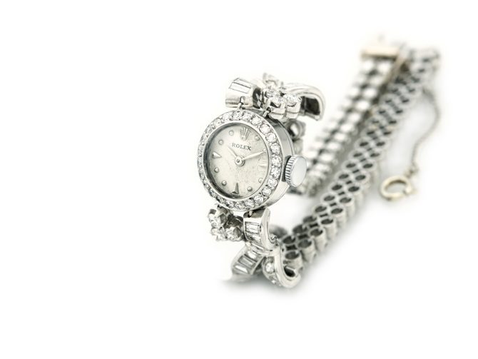 Ladies Rolex Platinum & Diamonds c1953 (6)