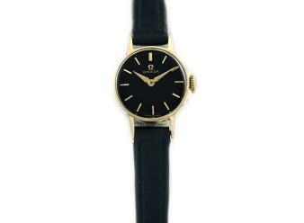 Ladies Omega Black Dial 9ct 1961