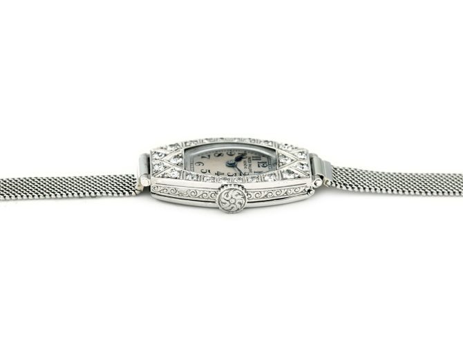 Ladies Patek Philippe 18ct White Gold & Diamonds c1937 (9)