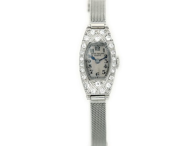 Ladies Patek Philippe 18ct White Gold & Diamonds c1937 (4)