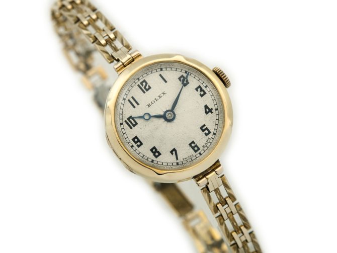 Ladies Rolex 9ct 1930 Guilloche Dial (2)