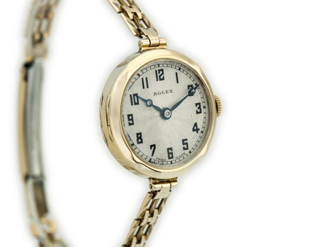 Ladies Rolex 9ct 1930 Guilloche Dial (3)