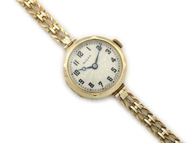 Ladies Rolex 9ct 1930 Guilloche Dial (8)