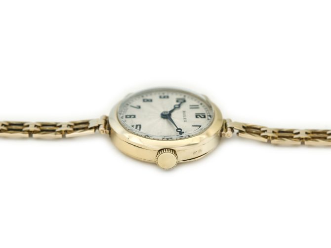 Ladies Rolex 9ct 1930 Guilloche Dial (9)